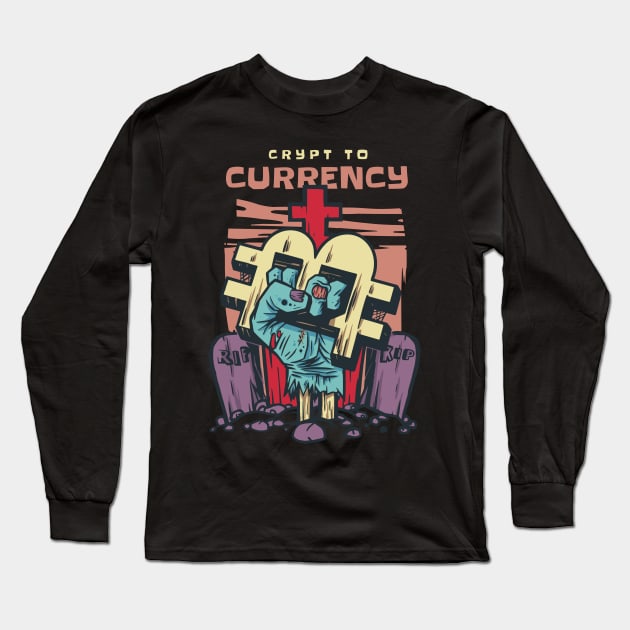 Crypt to Currency Long Sleeve T-Shirt by Safdesignx